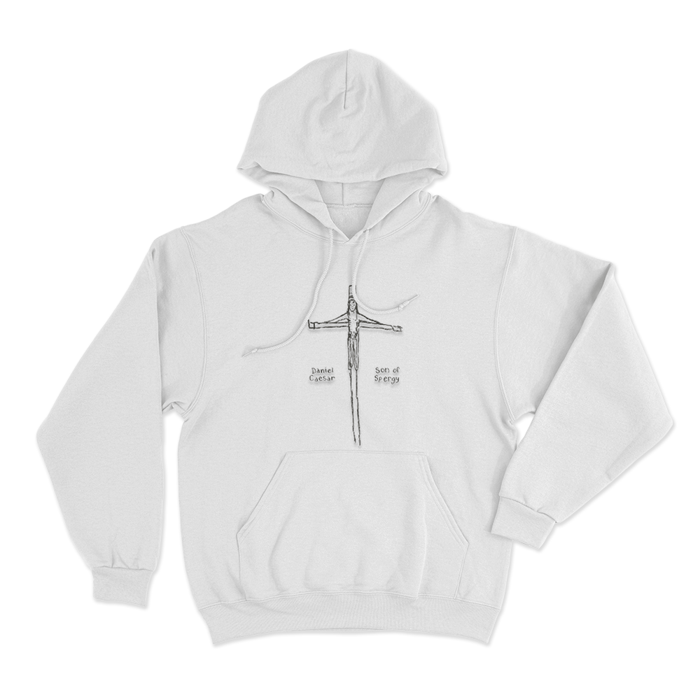 Son Of Spergy Cross Sketch Unisex Hoodie White Son Of Spergy Cross Sketch Unisex Hoodie White